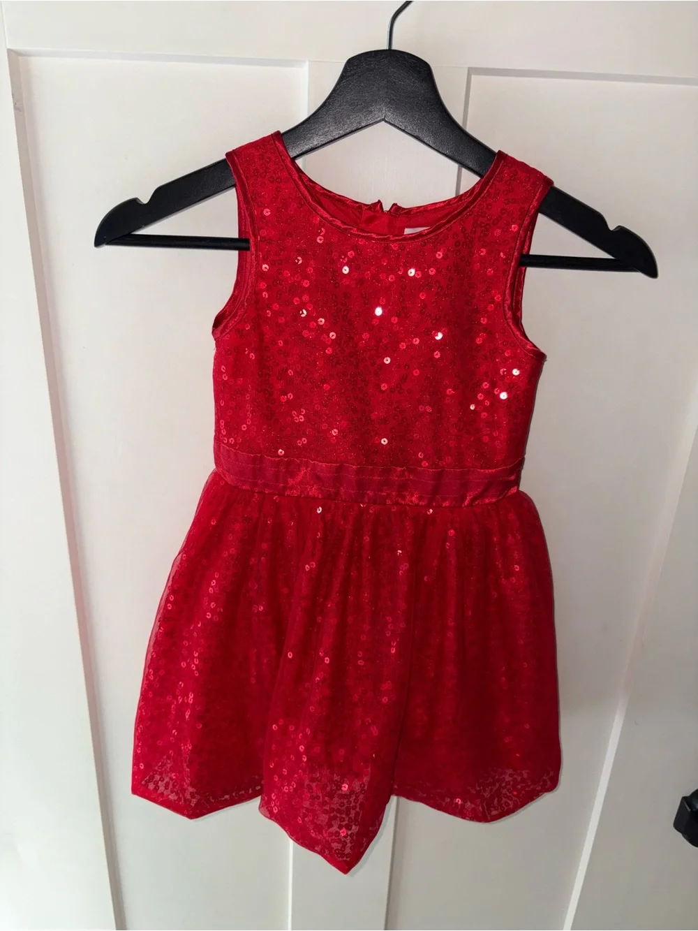 Cat & Jack Girls Red Sequin Tulle Party Dress 4T Christmas Holiday Valentine’s